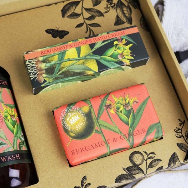 Kew Gardens Bergamot and Ginger Essential Hand Care Gift Box from our Luxury Bar Soap collection by The English Soap Company