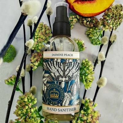 Kew Gardens Hand Sanitiser 100ml - Jasmine Peach from our Luxury Bar Soap collection by The English Soap Company