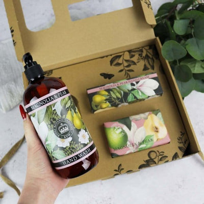 Kew Gardens Magnolia and Pear Essential Hand Care Gift Box from our Luxury Bar Soap collection by The English Soap Company
