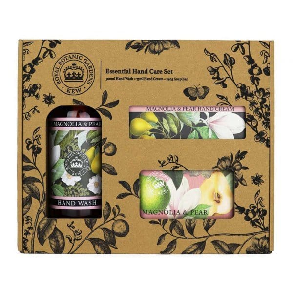 Kew Gardens Magnolia and Pear Essential Hand Care Gift Box from our Luxury Bar Soap collection by The English Soap Company