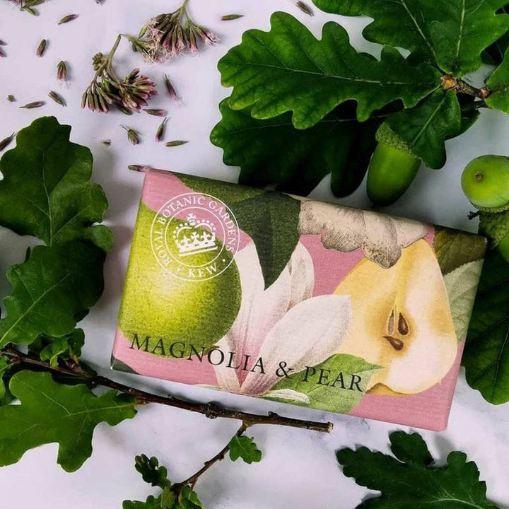 Kew Gardens Magnolia & Pear 240g Soap Bar from our Luxury Bar Soap collection by The English Soap Company