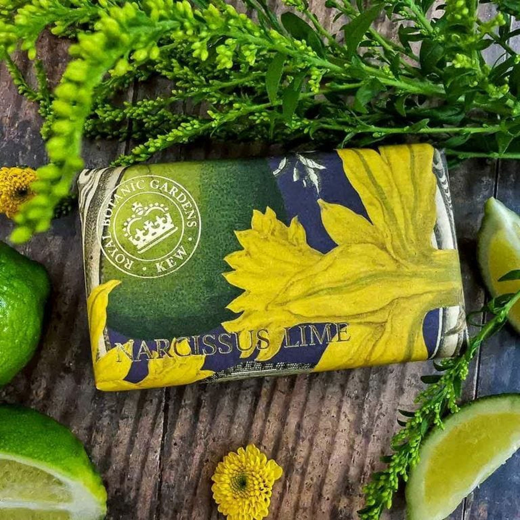 Kew Gardens Narcissus Lime 240g Soap Bar from our Luxury Bar Soap collection by The English Soap Company