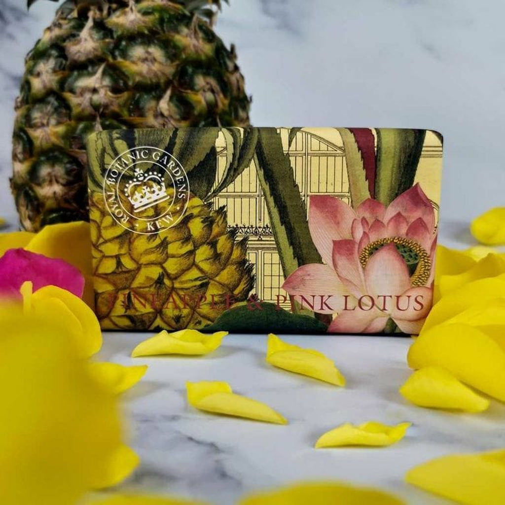 Kew Gardens Pineapple & Pink Lotus 240g Soap Bar from our Luxury Bar Soap collection by The English Soap Company