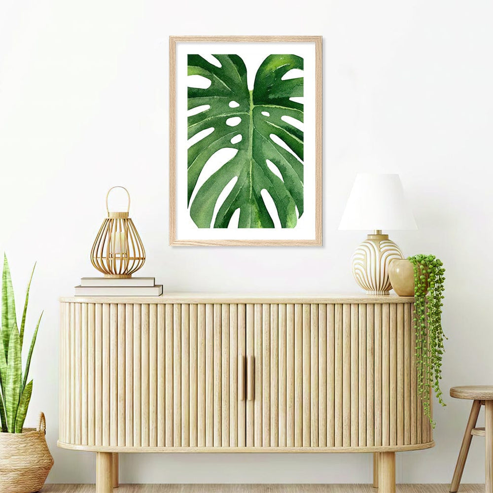 Monstera Leaf Wall Art Print from our Australian Made Framed Wall Art, Prints & Posters collection by Profile Products Australia