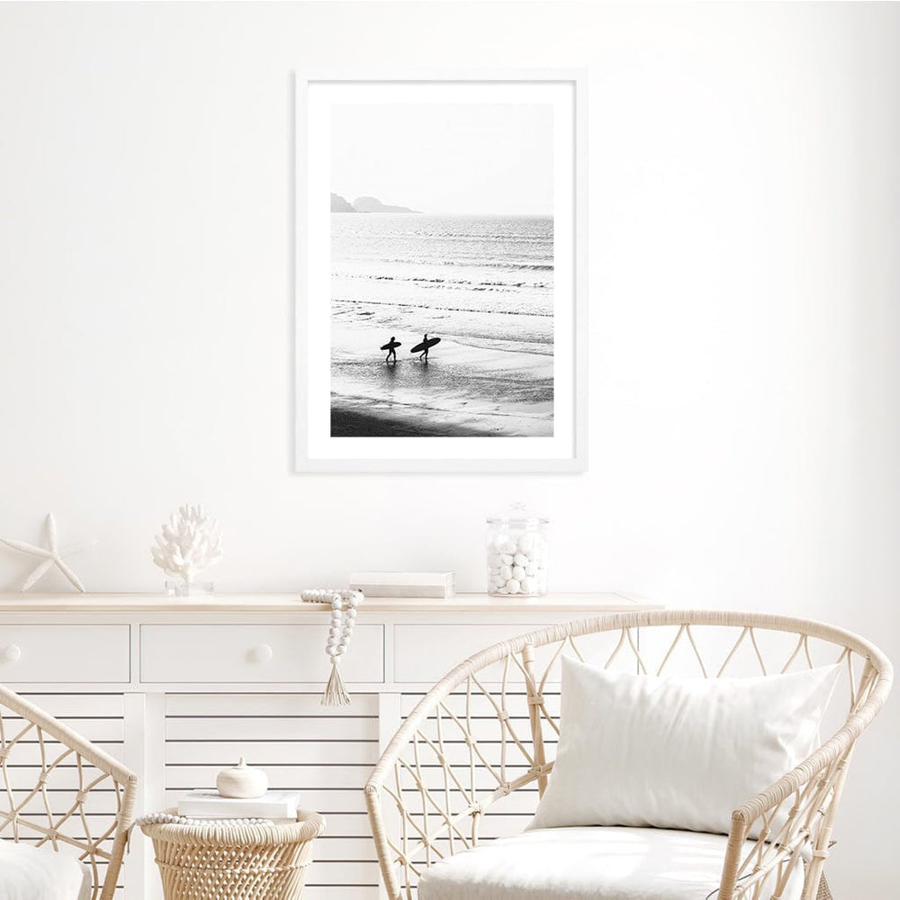 Morning Surf B&W Wall Art Print from our Australian Made Framed Wall Art, Prints & Posters collection by Profile Products Australia