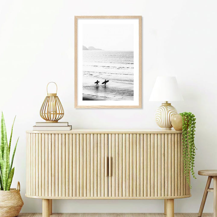 Morning Surf B&W Wall Art Print from our Australian Made Framed Wall Art, Prints & Posters collection by Profile Products Australia