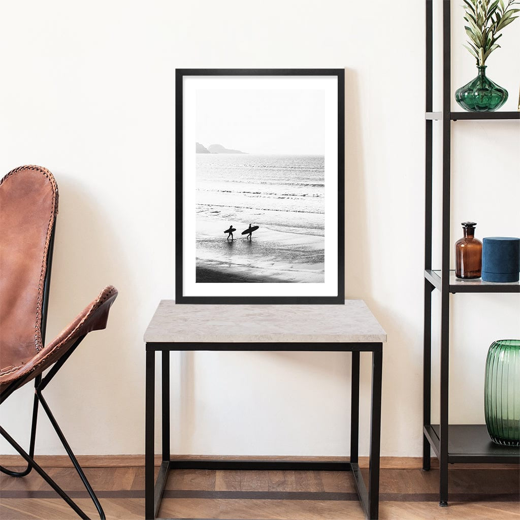 Morning Surf B&W Wall Art Print from our Australian Made Framed Wall Art, Prints & Posters collection by Profile Products Australia