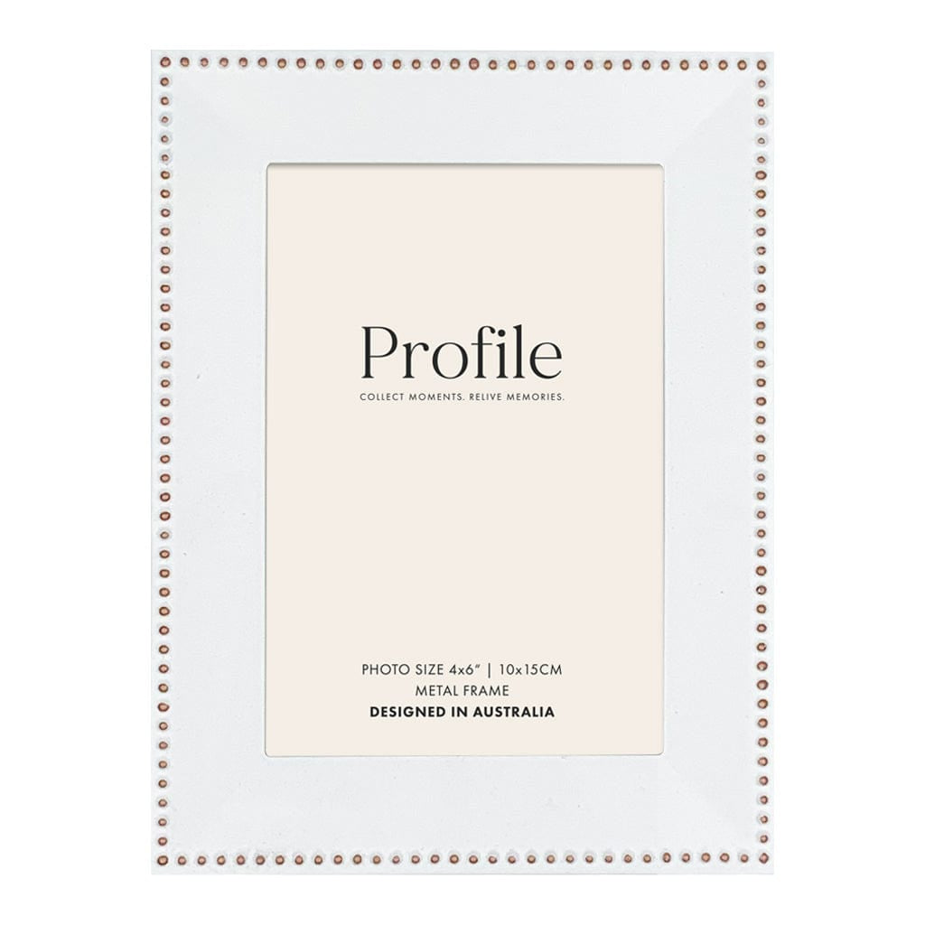 Noble White Rose Gold Metal Photo Frame 4x6in (10x15cm) from our Metal Photo Frames collection by Profile Products Australia