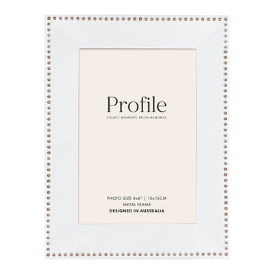 Noble White Rose Gold Metal Photo Frame 4x6in (10x15cm) from our Metal Photo Frames collection by Profile Products Australia