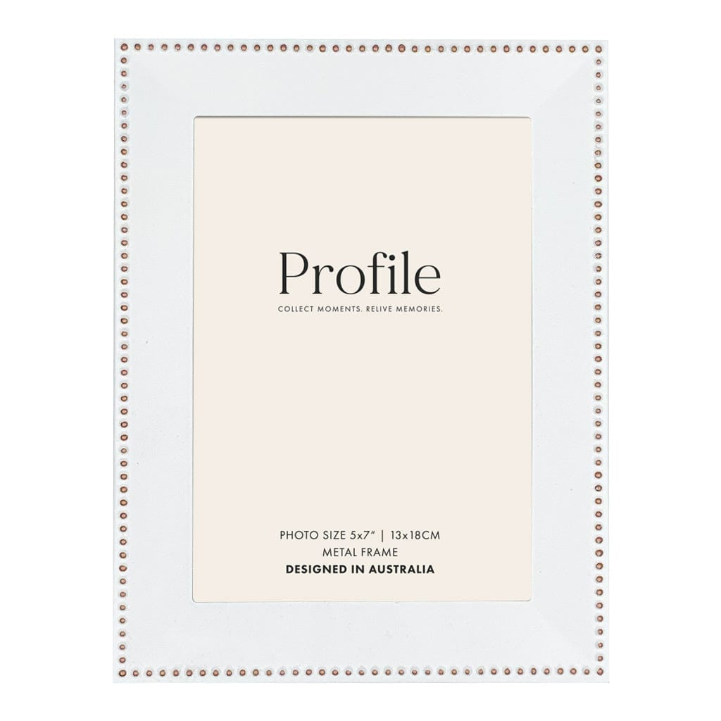 Noble White Rose Gold Metal Photo Frame 5x7in (13x18cm) from our Metal Photo Frames collection by Profile Products Australia