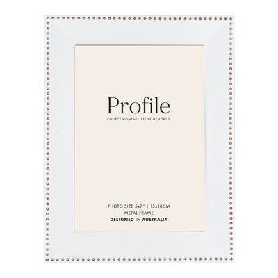 Noble White Rose Gold Metal Photo Frame 5x7in (13x18cm) from our Metal Photo Frames collection by Profile Products Australia
