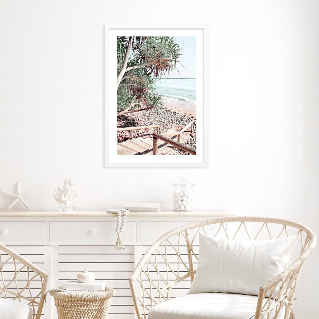 Noosaville Beach Stairs Wall Art Print from our Australian Made Framed Wall Art, Prints & Posters collection by Profile Products Australia