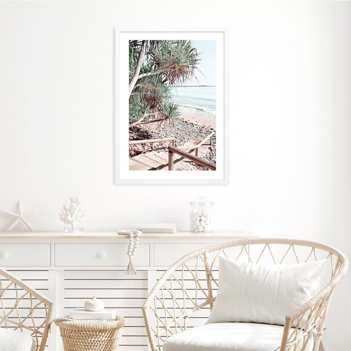 Noosaville Beach Stairs Wall Art Print from our Australian Made Framed Wall Art, Prints & Posters collection by Profile Products Australia