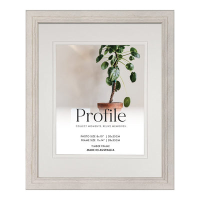 Oberon White Timber Photo Frame 11x14in (28x35cm) to suit 8x10in (20x25cm) image from our Picture Frames collection by Profile Products Australia