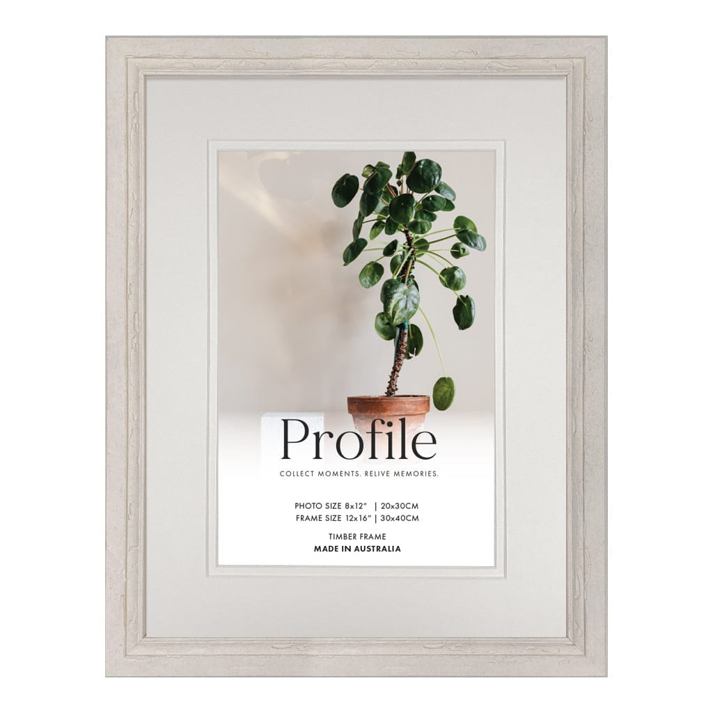 Oberon White Timber Photo Frame 12x16in (30x40cm) to suit 8x12in (20x30cm) image from our Picture Frames collection by Profile Products Australia