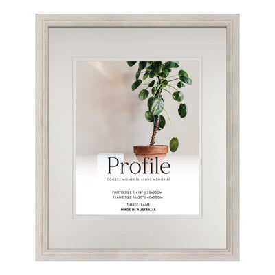 Oberon White Timber Photo Frame 16x20in (40x50cm) to suit 11x14in (28x35cm) image from our Picture Frames collection by Profile Products Australia