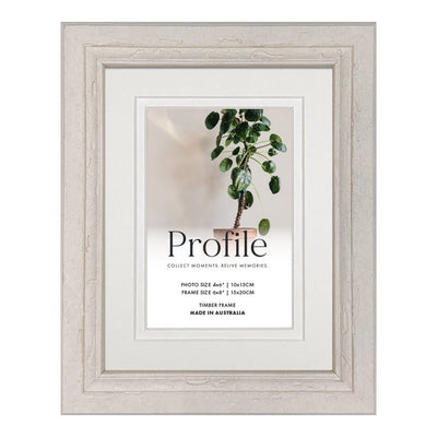 Oberon White Timber Photo Frame 6x8in (15x20cm) to suit 4x6in (10x15cm) image from our Picture Frames collection by Profile Products Australia
