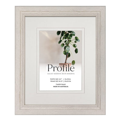 Oberon White Timber Photo Frame 8x10in (20x25cm) to suit 5x7in (13x18cm) image from our Picture Frames collection by Profile Products Australia