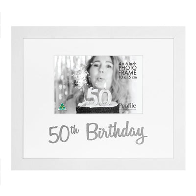 Occasion Photo Frame "50th Birthday" from our Australian Made Gift Occasion Picture Frames collection by Profile Products Australia