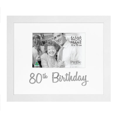 Occasion Photo Frame "80th Birthday" from our Australian Made Gift Occasion Picture Frames collection by Profile Products Australia