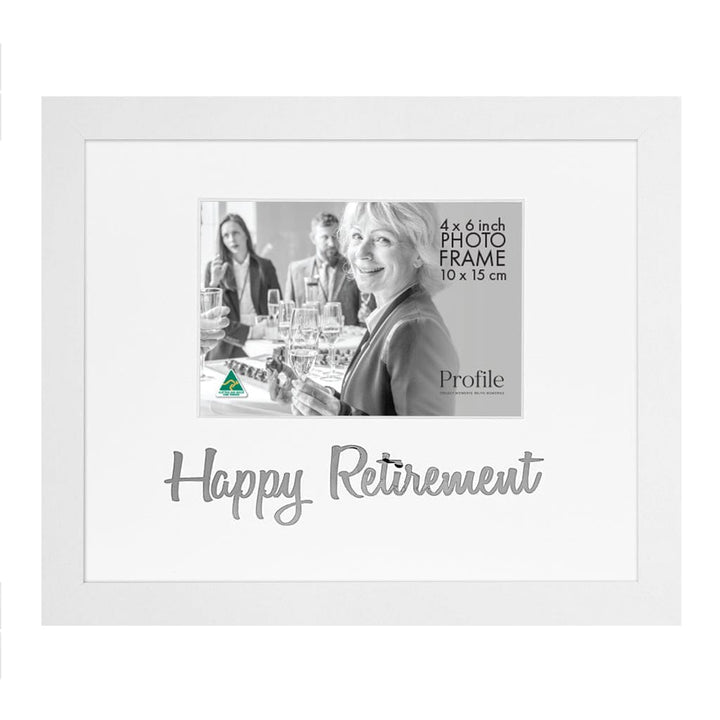 Occasion Photo Frame "Happy Retirement" from our Australian Made Gift Occasion Picture Frames collection by Profile Products Australia