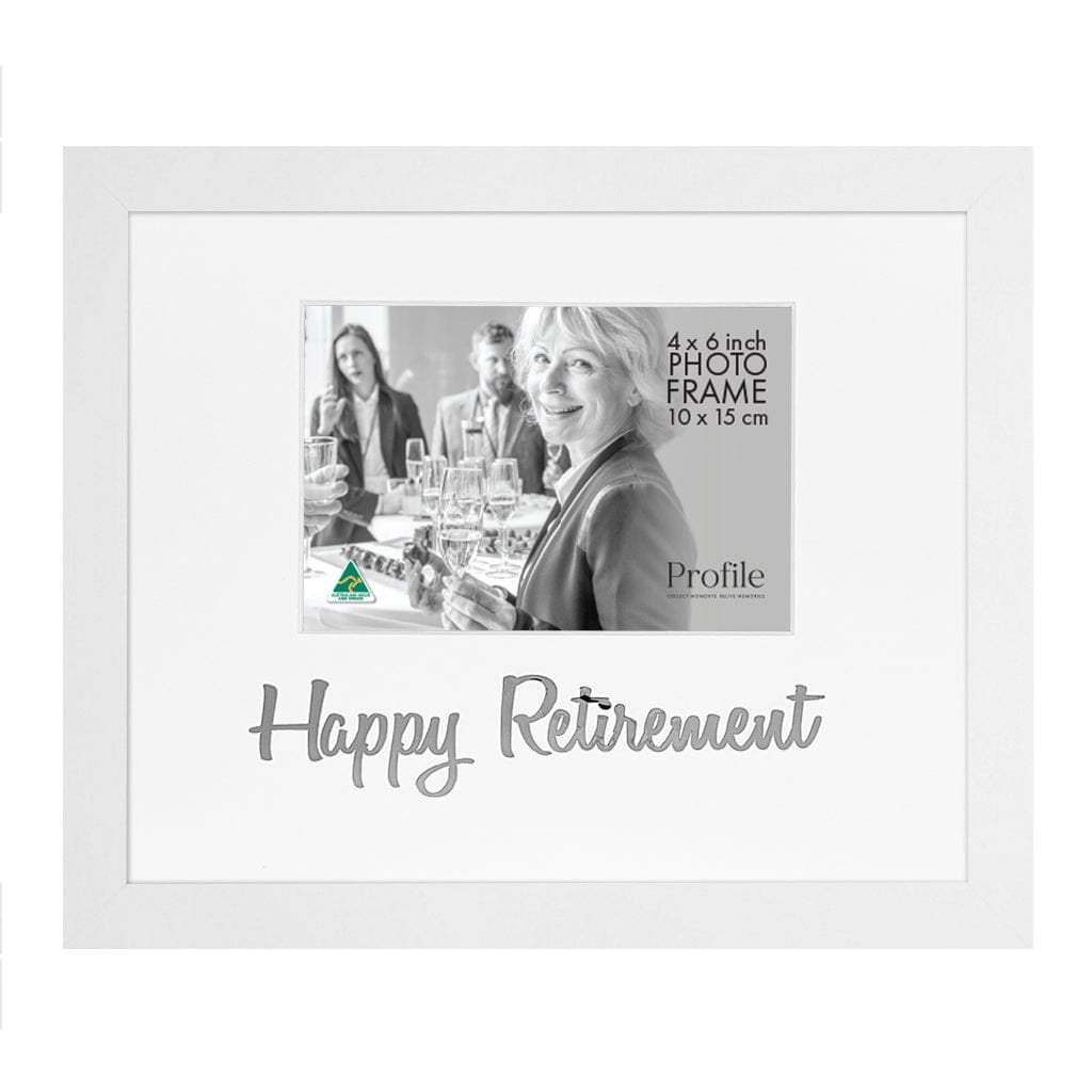 Occasion Photo Frame "Happy Retirement" from our Australian Made Gift Occasion Picture Frames collection by Profile Products Australia