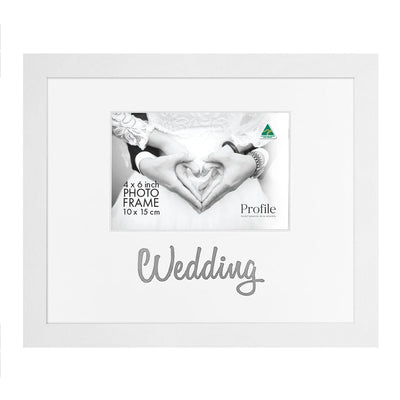Occasion Photo Frame "Wedding" 8x10in (20x25cm) to suit 4x6in (10x15cm) image from our Australian Made Gift Occasion Picture Frames collection by Profile Products Australia