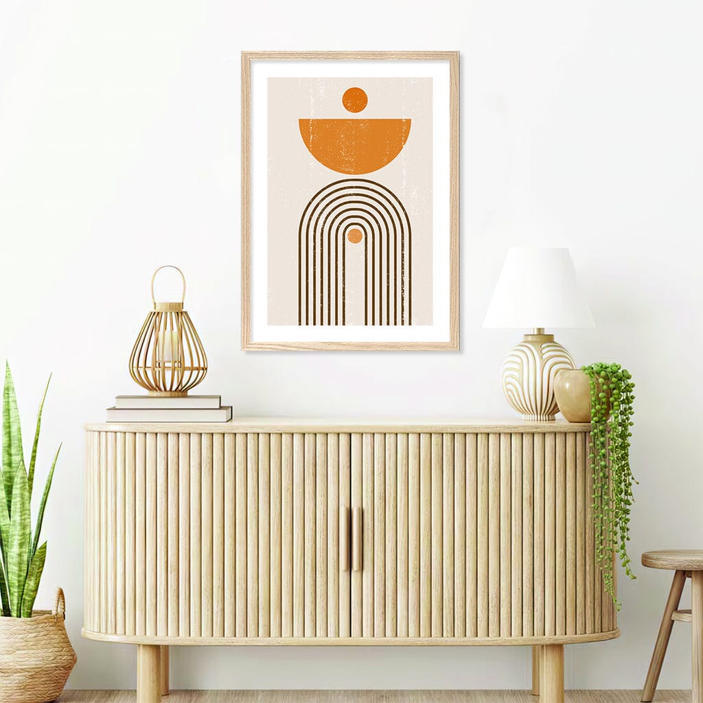Orange Boho Sun Arch Wall Art Print from our Australian Made Framed Wall Art, Prints & Posters collection by Profile Products Australia