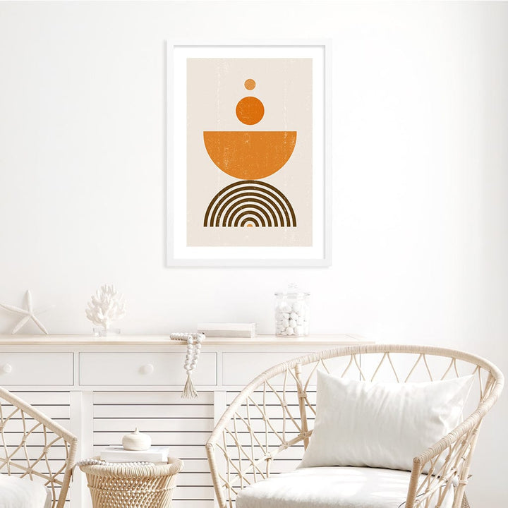 Orange Boho Sun Bowl Wall Art Print from our Australian Made Framed Wall Art, Prints & Posters collection by Profile Products Australia