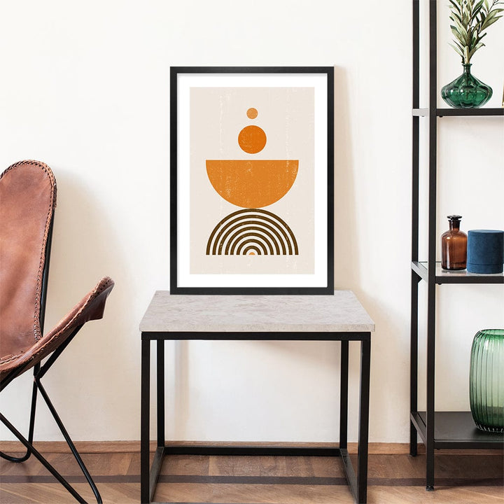 Orange Boho Sun Bowl Wall Art Print from our Australian Made Framed Wall Art, Prints & Posters collection by Profile Products Australia