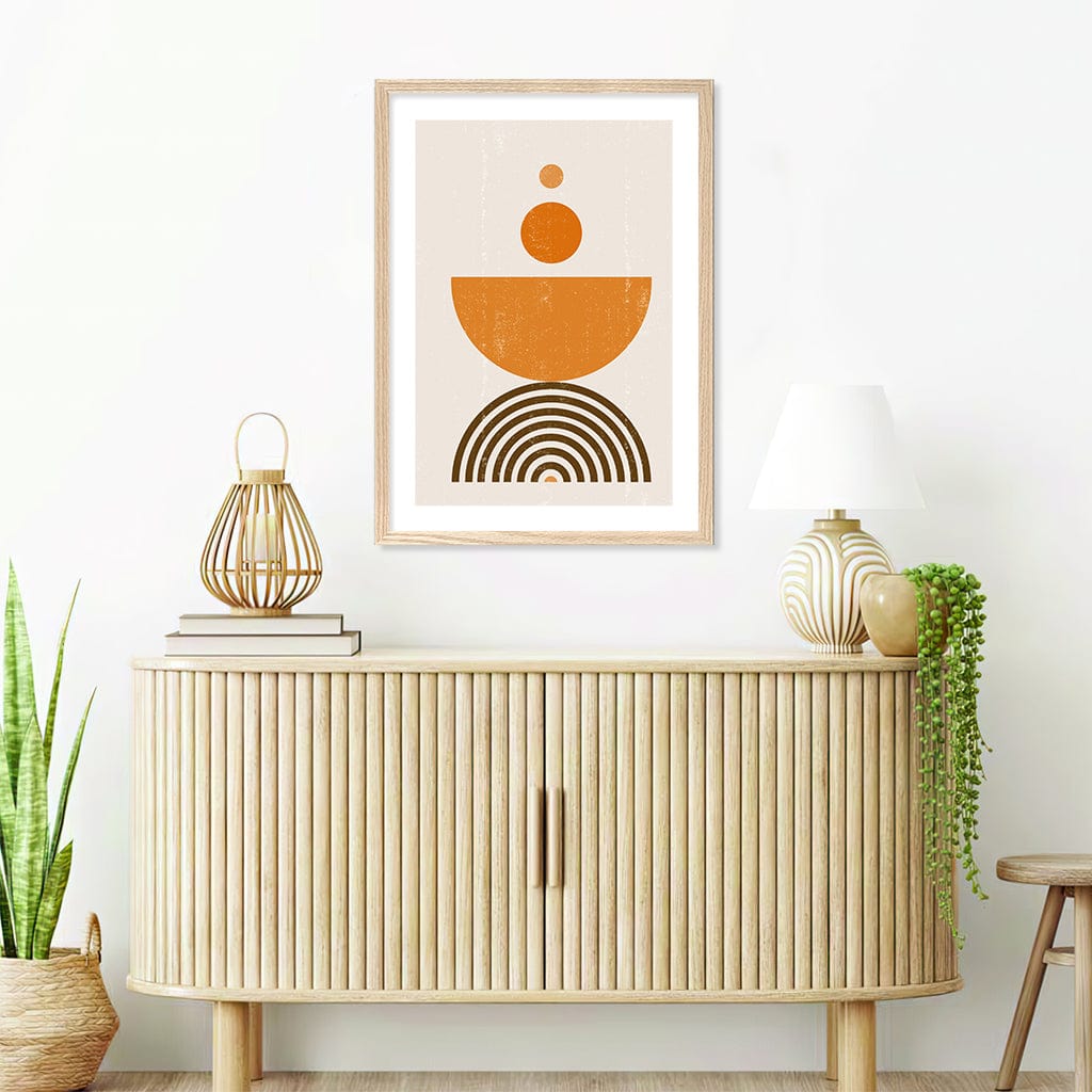 Orange Boho Sun Bowl Wall Art Print from our Australian Made Framed Wall Art, Prints & Posters collection by Profile Products Australia