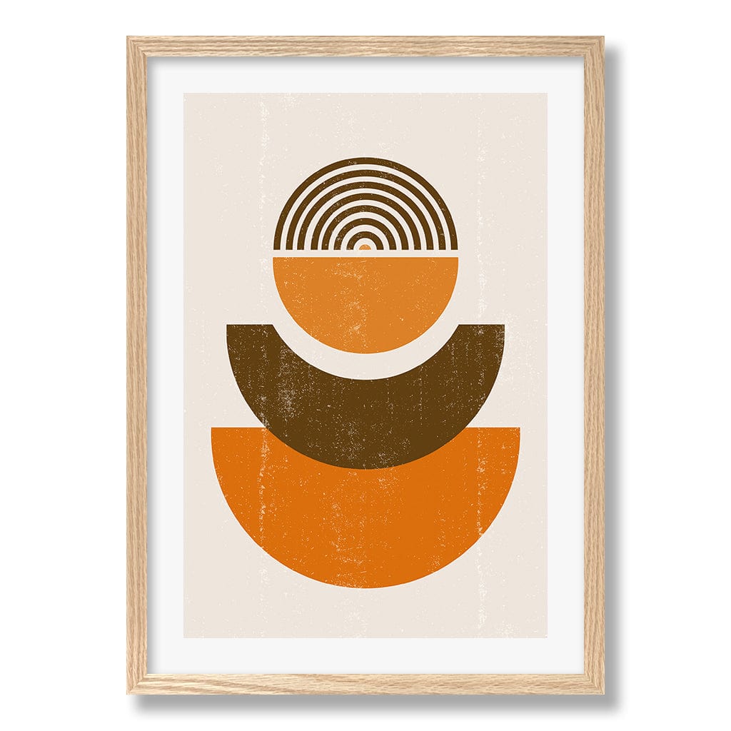 Orange Boho Sun Shapes Wall Art Print from our Australian Made Framed Wall Art, Prints & Posters collection by Profile Products Australia