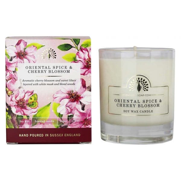 Oriental Spice and Cherry Blossom Scented Candle from our Candles collection by The English Soap Company