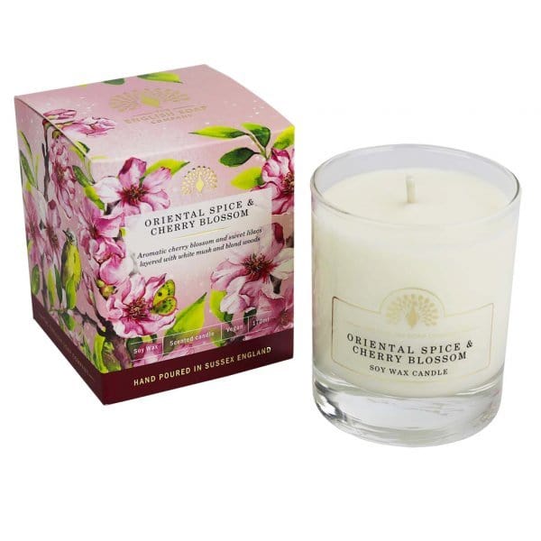 Oriental Spice and Cherry Blossom Scented Candle from our Candles collection by The English Soap Company