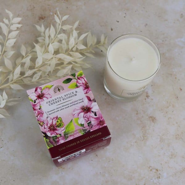 Oriental Spice and Cherry Blossom Scented Candle from our Candles collection by The English Soap Company