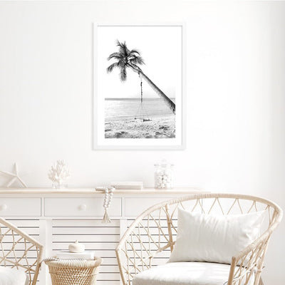 Palm Dream Swing B&W Wall Art Print from our Australian Made Framed Wall Art, Prints & Posters collection by Profile Products Australia