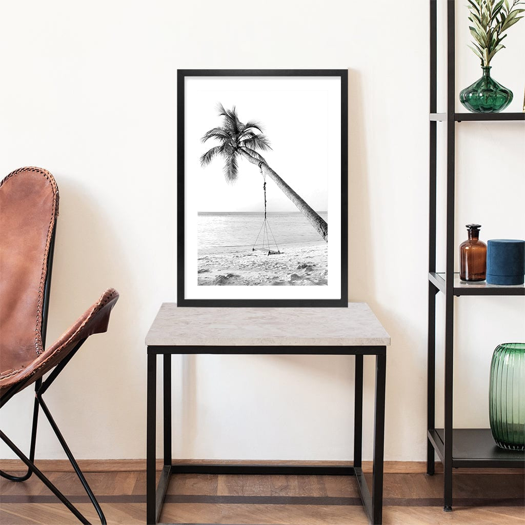 Palm Dream Swing B&W Wall Art Print from our Australian Made Framed Wall Art, Prints & Posters collection by Profile Products Australia