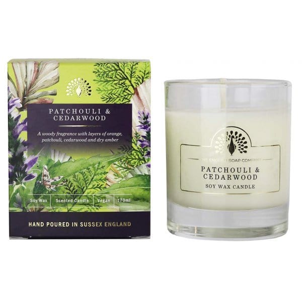 Patchouli and Cedarwood Scented Candle from our Candles collection by The English Soap Company