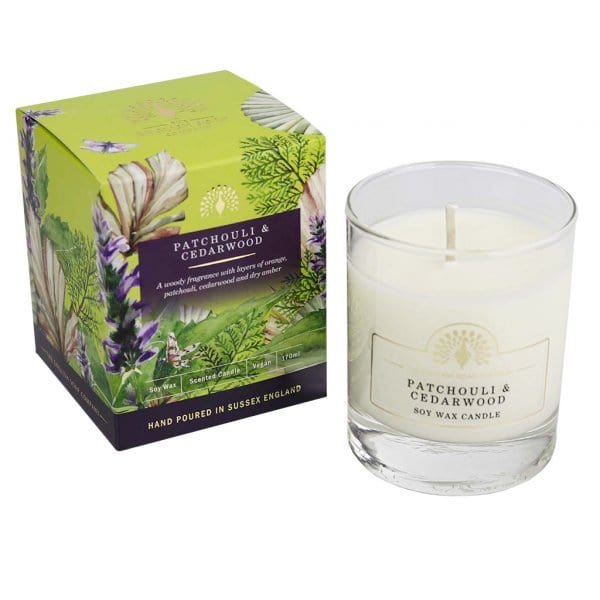 Patchouli and Cedarwood Scented Candle from our Candles collection by The English Soap Company