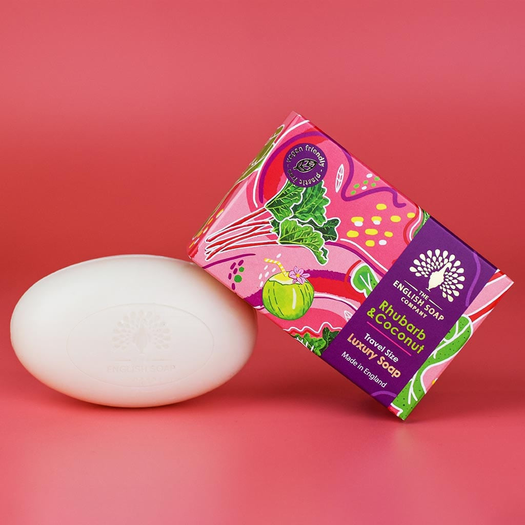 Rhubarb & Coconut Mini Travel Soap from our Luxury Bar Soap collection by The English Soap Company