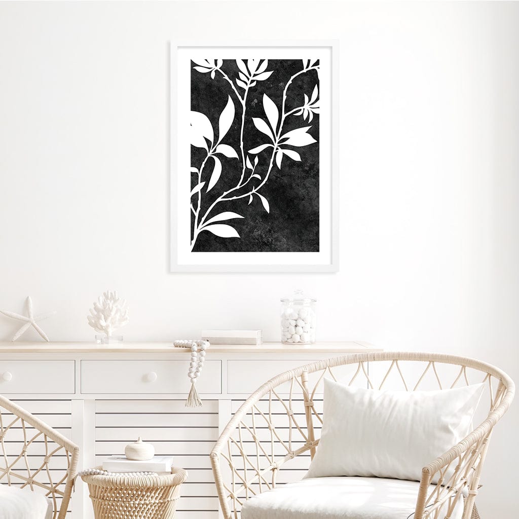 Silhouette Branch Leaves Night Wall Art Print from our Australian Made Framed Wall Art, Prints & Posters collection by Profile Products Australia