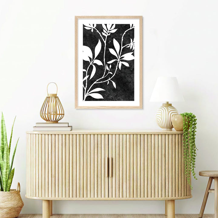 Silhouette Branch Leaves Night Wall Art Print from our Australian Made Framed Wall Art, Prints & Posters collection by Profile Products Australia