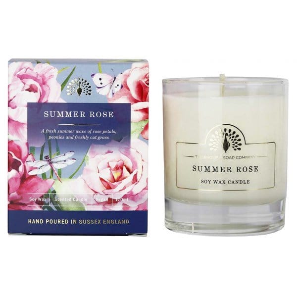 Summer Rose Scented Candle from our Candles collection by The English Soap Company