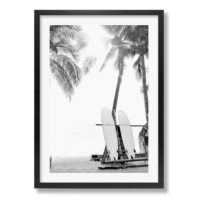 Surfboard Sunrise B&W Wall Art Print from our Australian Made Framed Wall Art, Prints & Posters collection by Profile Products Australia