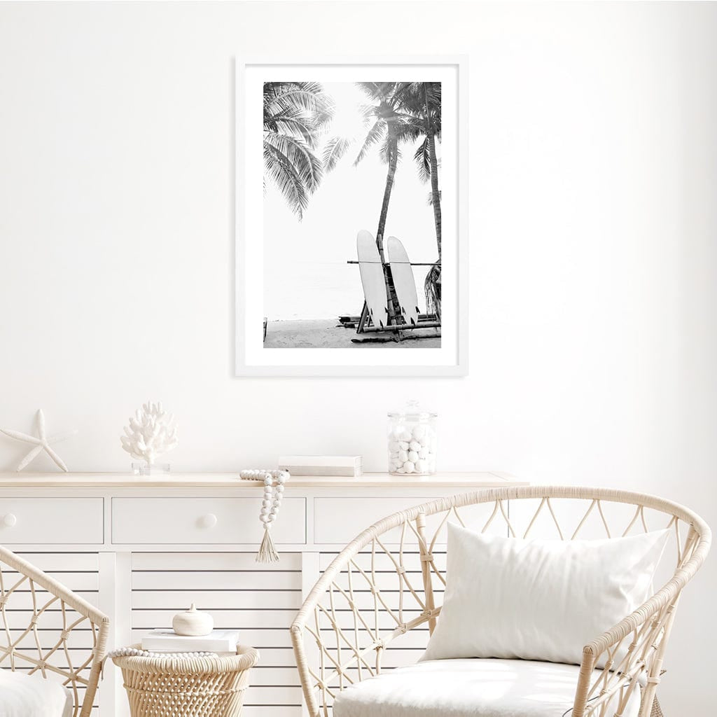 Surfboard Sunrise B&W Wall Art Print from our Australian Made Framed Wall Art, Prints & Posters collection by Profile Products Australia