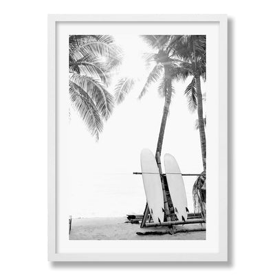 Surfboard Sunrise B&W Wall Art Print from our Australian Made Framed Wall Art, Prints & Posters collection by Profile Products Australia