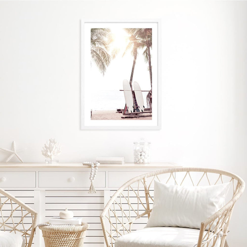 Surfboard Sunrise Wall Art Print from our Australian Made Framed Wall Art, Prints & Posters collection by Profile Products Australia