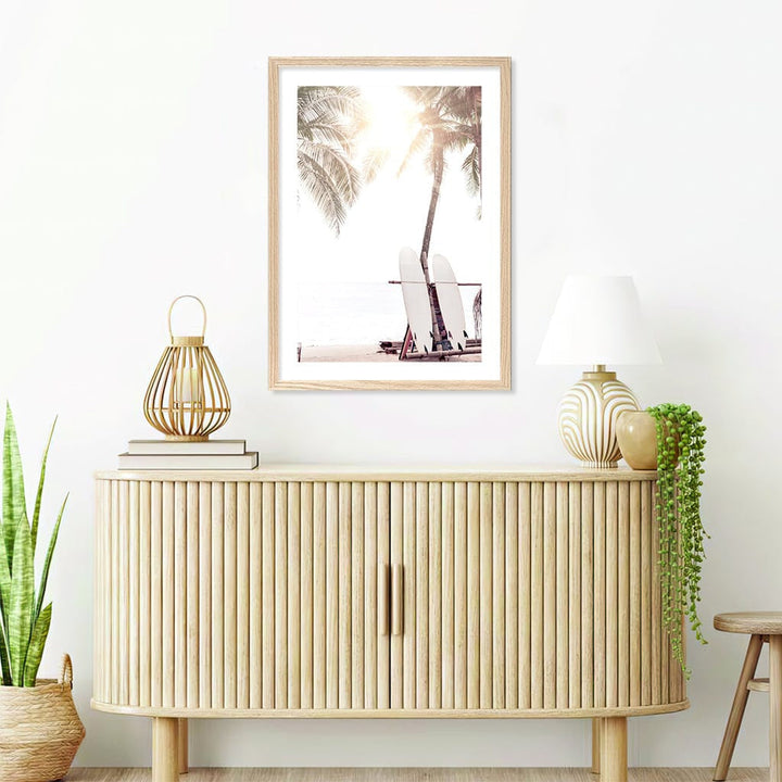 Surfboard Sunrise Wall Art Print from our Australian Made Framed Wall Art, Prints & Posters collection by Profile Products Australia