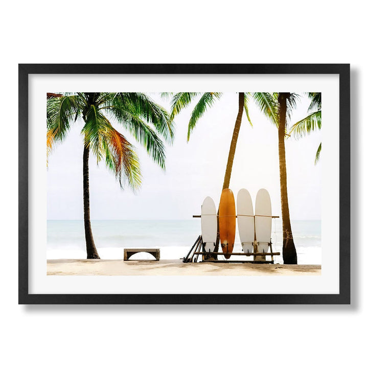 Surfboards and Palms Wall Art Print from our Australian Made Framed Wall Art, Prints & Posters collection by Profile Products Australia