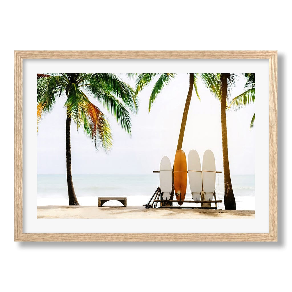 Surfboards and Palms Wall Art Print from our Australian Made Framed Wall Art, Prints & Posters collection by Profile Products Australia